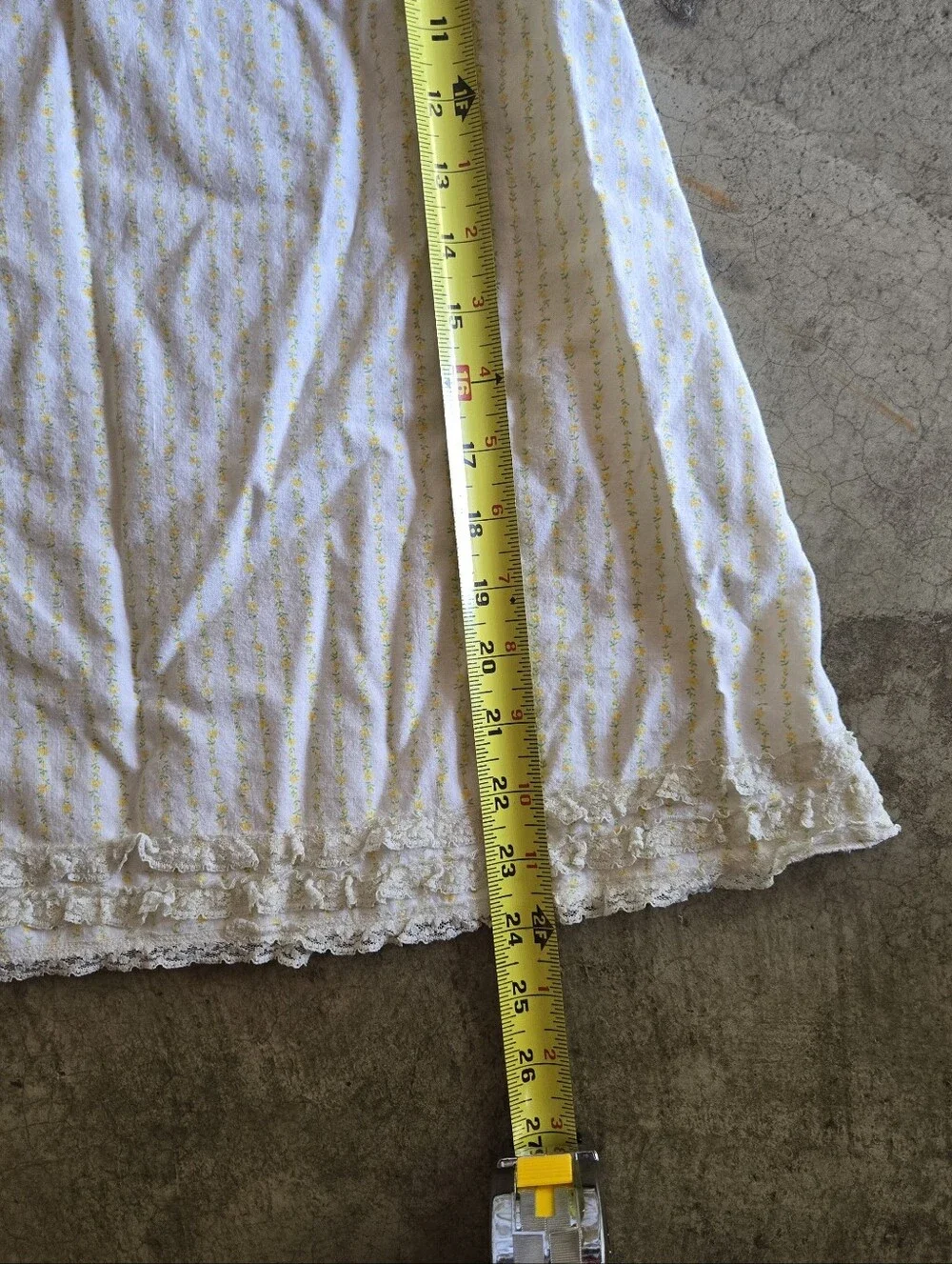 Vintage White and Yellow Girls' Nightgown with Peter Pan Collar